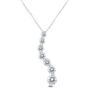 1/4 Carat TW Diamond Journey Pendant in 10K White Gold- PDF7780D