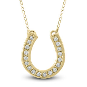 1/4 CTW Natural Diamond HorseShoe Pendant in 14k Yellow Gold- PDF8272
