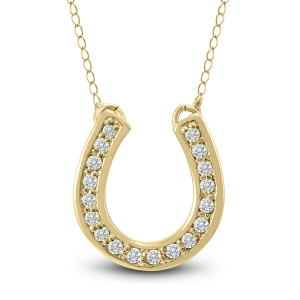 1/4 CTW Natural Diamond HorseShoe Pendant in 14k Yellow Gold- PDF8272