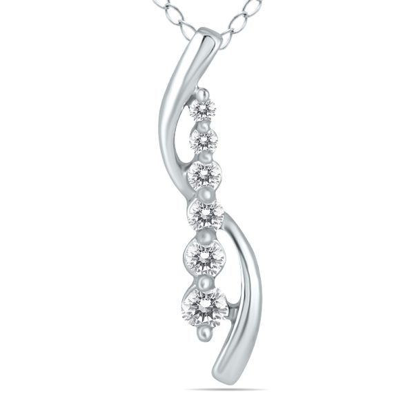 1/4 CTW Genuine Diamond Entwined Pendant in 10K White Gold- PDF8909