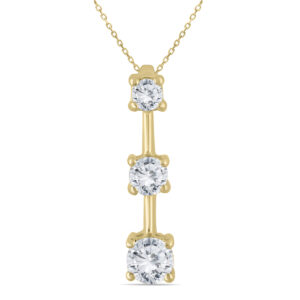 1 Carat TW Three Stone Diamond Pendant in 14K Yellow Gold- PDF918914YD