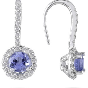 3/4 Carat TW Tanzanite and Diamond Earrings in 10K White Gold- PRE12511TZ