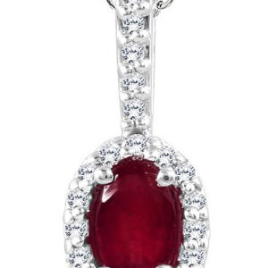 Ruby and Diamond Pendant in 10K White Gold- PRP12343RB