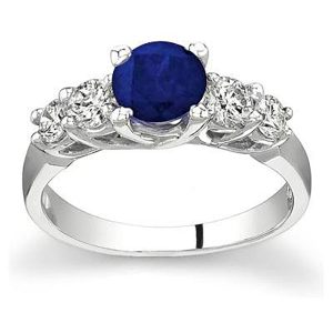 5 Stone Sapphire and Diamond Ring- PRR3236SP