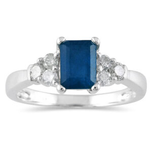 Sapphire and Diamond Ring 14K White Gold- PRR3637SP