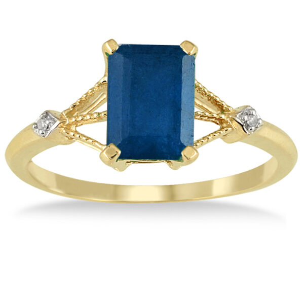 1.60 Carat Sapphire and Diamond Ring in 10K Yellow Gold- PRR50369SP