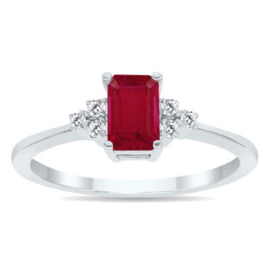Ruby and Diamond Regal Ring in 10K White Gold- PRR50396RB