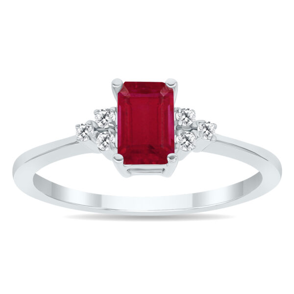 Ruby and Diamond Regal Ring in 10K White Gold- PRR50396RB