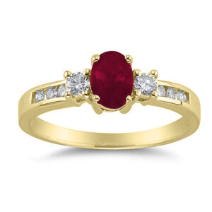 Ruby and Diamond Regal Channel Ring in 14K Yellow Gold- PRR51954RB