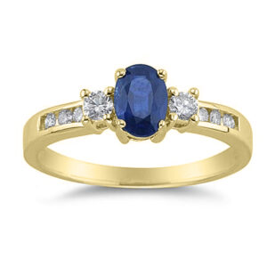 Sapphire and Diamond Regal Channel Ring in 14K Yellow Gold- PRR51954SP
