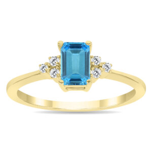 Blue Topaz and Diamond Regal Ring in 10K Yellow Gold- PRR60996BT