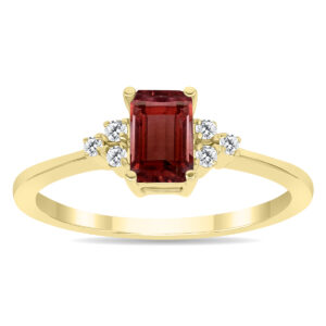 Garnet and Diamond Regal Ring in 10K Yellow Gold- PRR60996GT