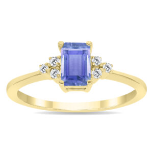 Tanzanite and Diamond Regal Ring in 10K Yellow Gold- PRR60996TZ