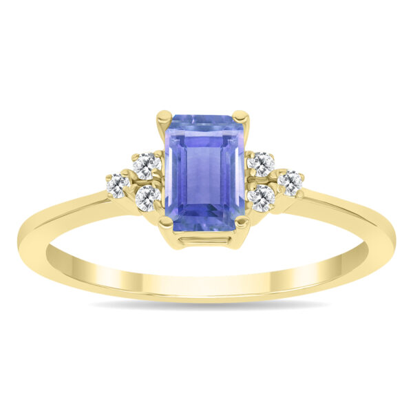 Tanzanite and Diamond Regal Ring in 10K Yellow Gold- PRR60996TZ