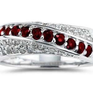 Ruby and Diamond Ring in 10k White Gold- PRR8142RB