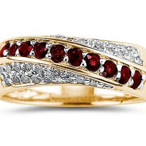 Ruby and Diamond Ring 10k Yellow Gold- PRR8143RB