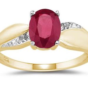 Ruby and Diamond Ring 10K yellow Gold- PRR8310RB