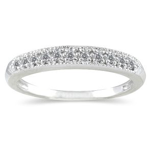 1/10 Carat TW Diamond Wedding Band in 10K White Gold- RGF12340