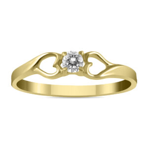 1/10 Carat TW Diamond Heart Ring in 10K Yellow Gold- RGF12466