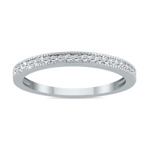 1/10 Carat TW Diamond Wedding Band in 10K White Gold- RGF12528