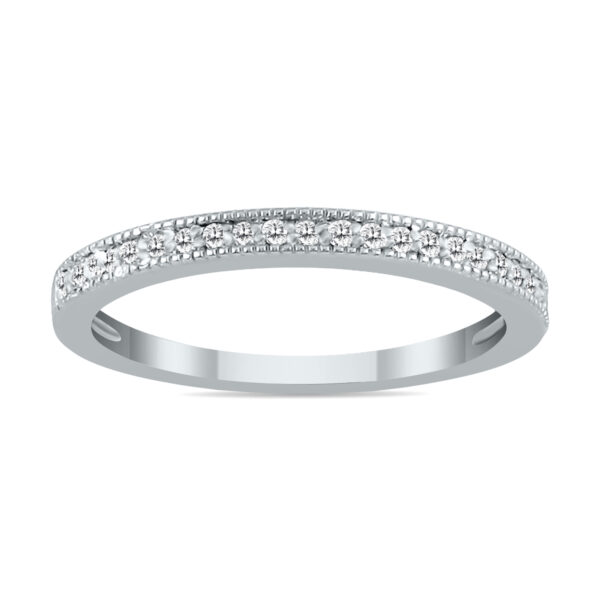 1/10 Carat TW Diamond Wedding Band in 10K White Gold- RGF12528