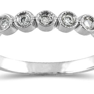1/10 Carat TW Diamond Wedding Band in 10K White Gold- RGF12540