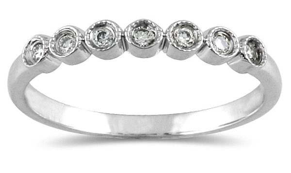 1/10 Carat TW Diamond Wedding Band in 10K White Gold- RGF12540