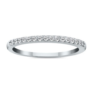 1/6 Carat TW Natural Diamond Wedding Band in 10K White Gold- RGF12542