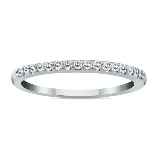 1/6 Carat TW Natural Diamond Wedding Band in 10K White Gold- RGF12542
