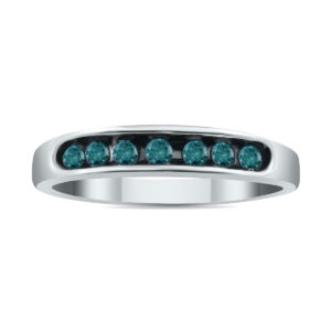 1/4 Carat TW Blue Diamond Ring in 10K White Gold- RGF12698BE