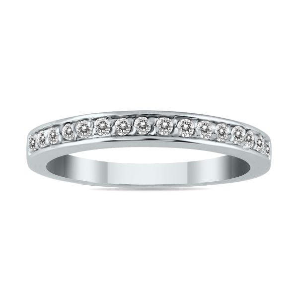 1/4 Carat TW Diamond Wedding Band in 10K White Gold- RGF12835
