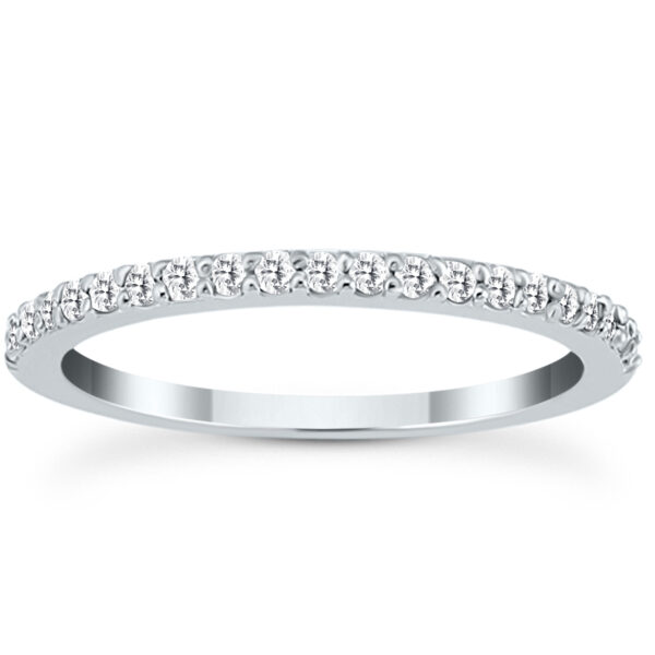 AGS Certified 1/4 Carat TW White Diamond Band in 10K White Gold- RGF12897