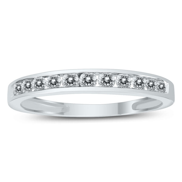 AGS Certified 1/2 Carat TW Channel Set Diamond Band in 10K White Gold- RGF50288