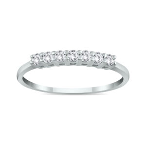 1/4 Carat TW Seven Stone Diamond Wedding Band in 14K White Gold- RGF50590