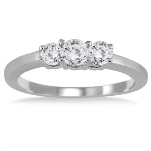 1/2 Carat Three Stone Diamond Ring in.925 Sterling Silver- RGF50663