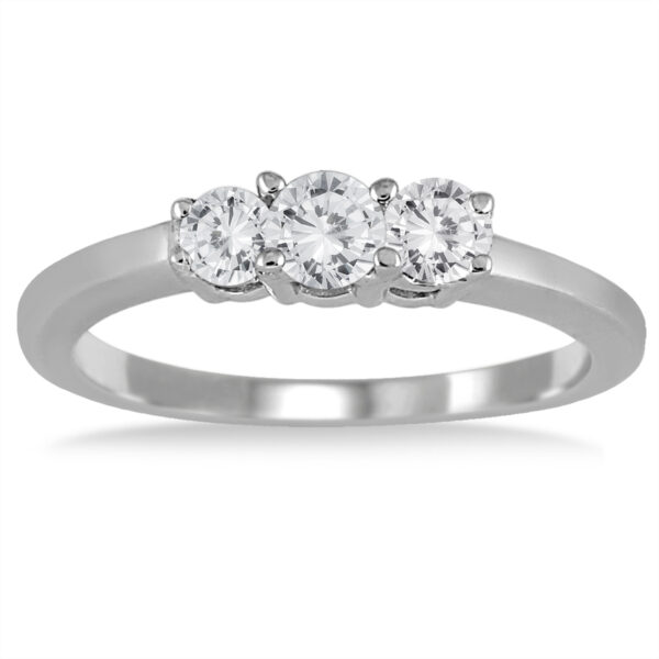 1/2 Carat Three Stone Diamond Ring in.925 Sterling Silver- RGF50663