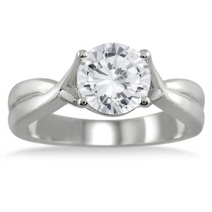 AGS Certified 1 Carat Diamond Solitaire Ring in 14K White Gold (H-I Color, I1-I2 Clarity)- RGF50670AGS2