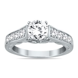 AGS Certified 1 1/2 Carat TW Diamond Ring in 14K White Gold (H-I Color, I1-I2 Clarity)- RGF50820AGS2