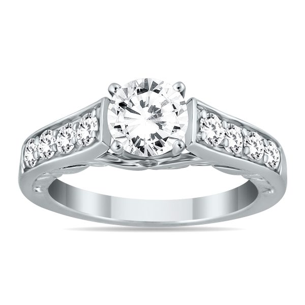 AGS Certified 1 1/2 Carat TW Diamond Ring in 14K White Gold (H-I Color, I1-I2 Clarity)- RGF50820AGS2