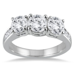 3 Carat TW Diamond Three Stone Ring in 14K White Gold- RGF50906
