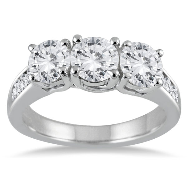 3 Carat TW Diamond Three Stone Ring in 14K White Gold- RGF50906