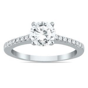 AGS Certified 1 1/8 Carat TW Diamond Ring in 14K White Gold (I-J Color, I2-I3 Clarity)- RGF50920AGS1