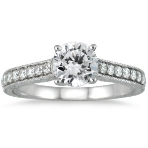 AGS Certified 1 Carat TW Diamond Ring in 14K White Gold (H-I Color, I1-I2 Clarity)- RGF50931AGS2