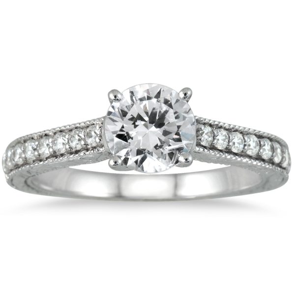 AGS Certified 1 Carat TW Diamond Ring in 14K White Gold (I-J Color, I2-I3 Clarity)- RGF50931AGS1