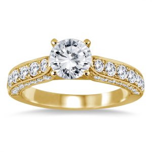 AGS Certified 1 7/8 Carat TW Diamond Ring in 14K Yellow Gold (H-I Color, I1-I2 Clarity)- RGF51075AGS2