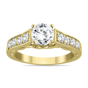 AGS Certified 1 1/2 Carat TW Diamond Ring in 14K Yellow Gold (H-I Clarity, I1-I2 Clarity)- RGF51076AGS2