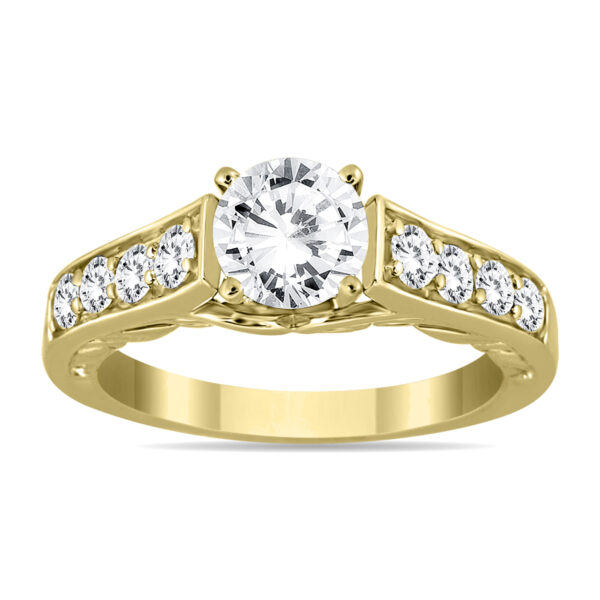 AGS Certified 1 1/2 Carat TW Diamond Ring in 14K Yellow Gold (J-K Clarity, I2-I3 Clarity)- RGF51076