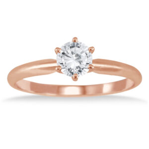 1/2 Carat Diamond Solitaire Ring in 14K Rose Gold- RGF51199