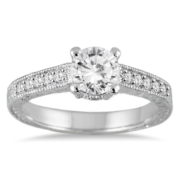 AGS Certified 1 1/6 Carat TW Diamond Ring in 14K White Gold (H-I Color, I1-I2 Clarity)- RGF51252AGS2
