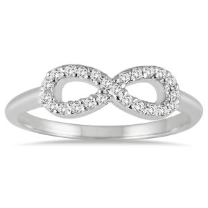 1/10 Carat TW Diamond Infinity Ring in 10K White Gold- RGF51303